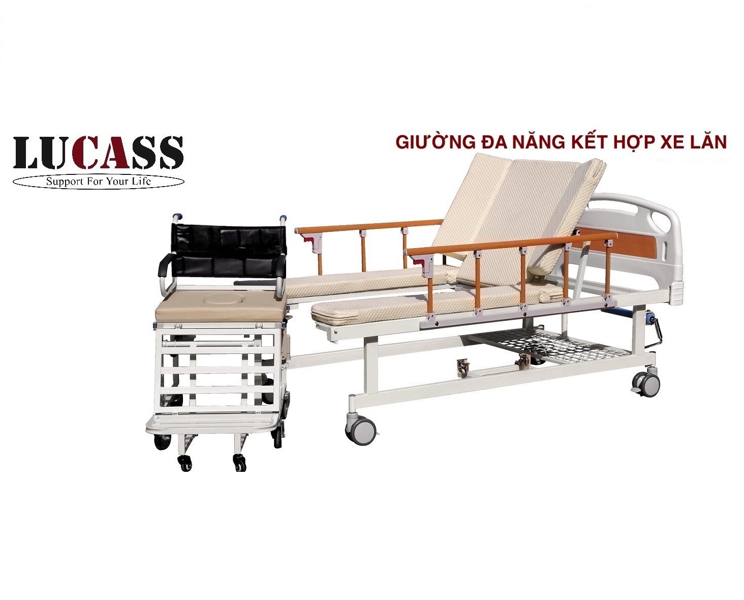 Giường bệnh tách xe lăn LUCASS GBC243